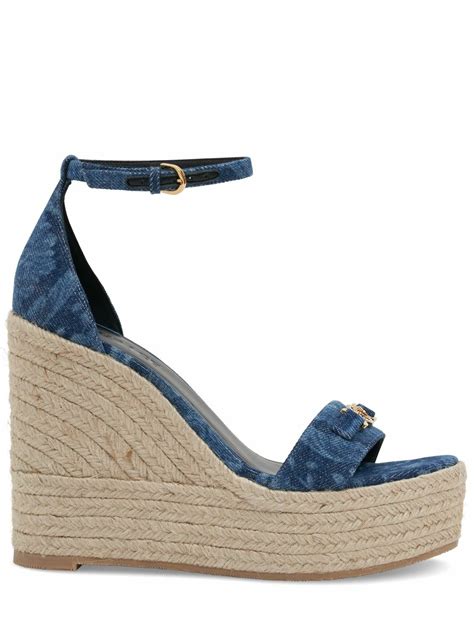 versace jeans wedges|versace denim wedge sandals.